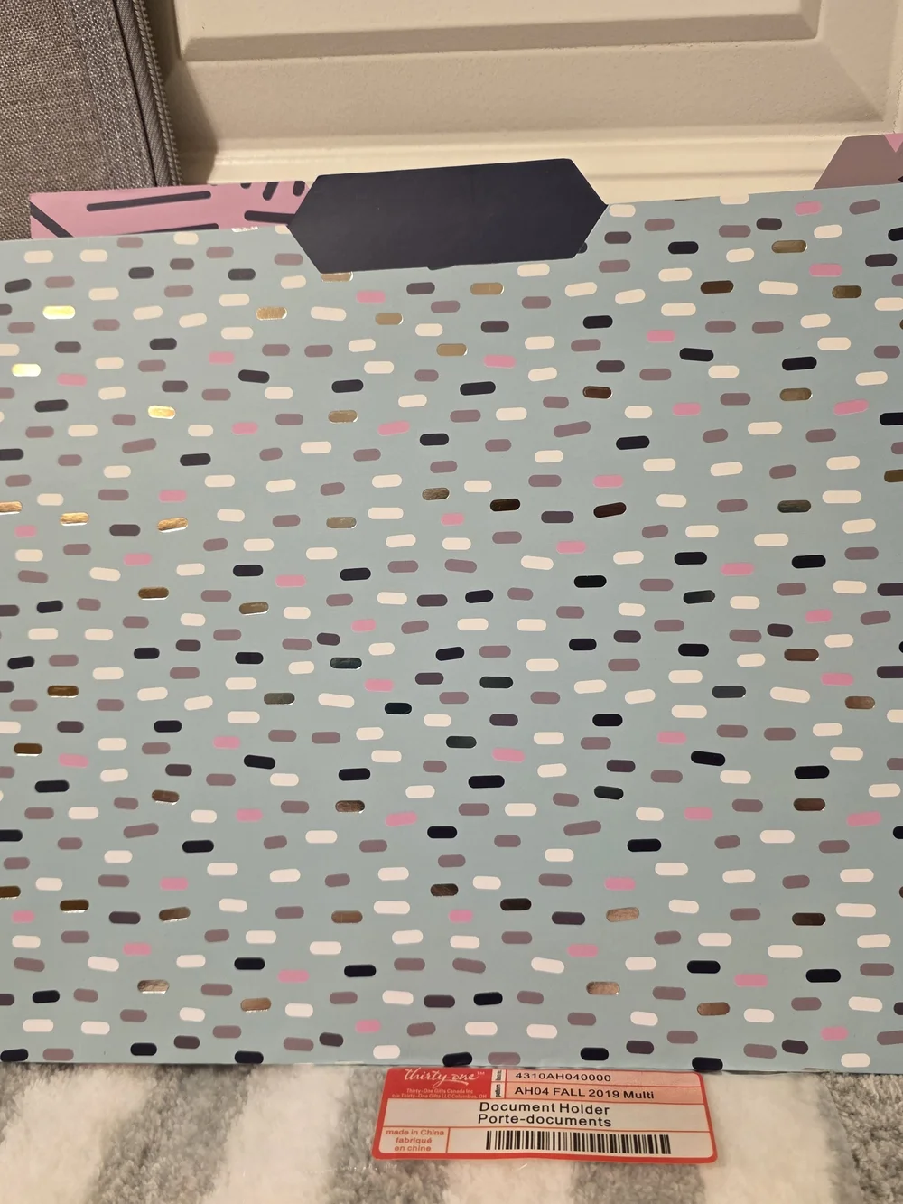 Thirty-One Gray Document Holder with 3 Folders - NEW IN BAG